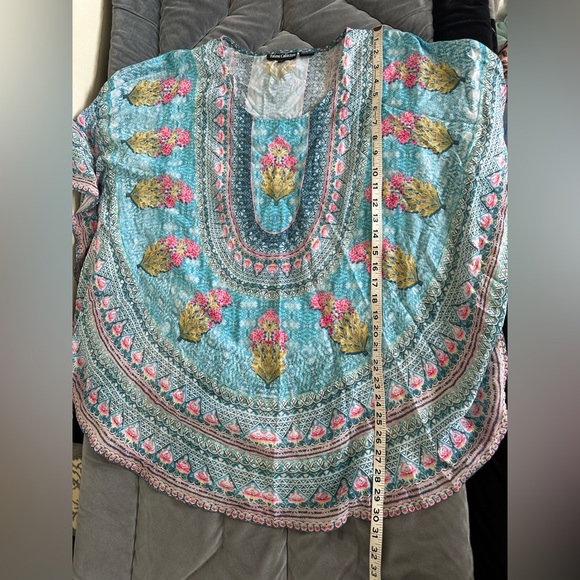 Tolani Blue and Pink women’s  bohemian caftan/Tunic 100% modal size MP - Picture 7 of 10